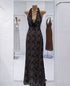 Women Lace Halter Maxi Dress
